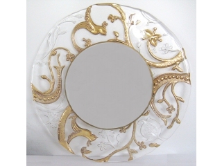 Oglindă "IL Giardino" Natural-Gold, Ø 45 cm, 1 buc.