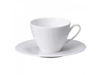 Set cana cu farfurioara "Oval White", 6/12 piese