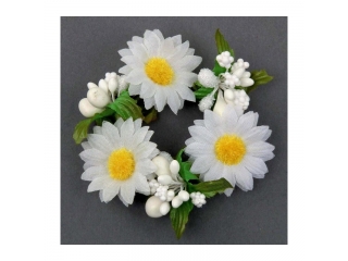 Coronita "Daisy" (S) D8cm, White, 1 buc