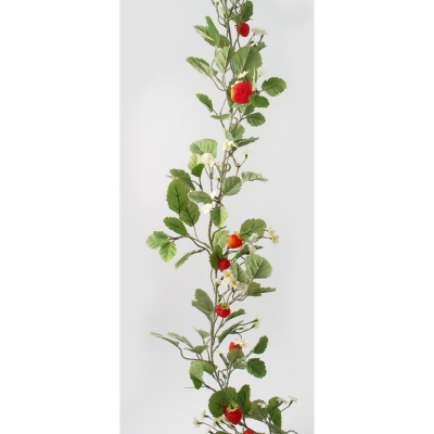 Ghirlanda "Streawberry" L180cm green/red, 1 buc, Ghirlande artificiale, 