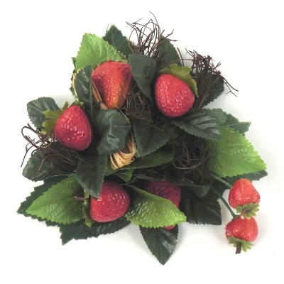Coronita "Streawberry" (S) D14cm red/green, 1 buc, Coronite  artificiale, 