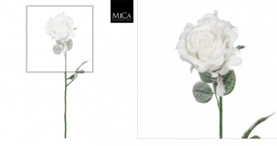 Floare artificiala "Rose" White  H69cm, 1 buc., Flori si coronite artificiale , 