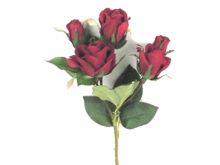 Creanga artificiala "Trandafir x 3" Red, L47 cm, 1 buc.