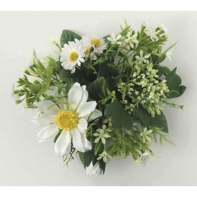 Coronita "Daisy" mix D15cm, White, 1 buc, Wreaths, 