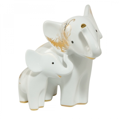 Figurina "Elefanti Araba & Ambo", 19,5 cm , 1 buc, Figurine și decor, 