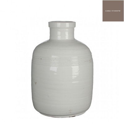 Vaza rotunda "Bottle Abbey" White, H45 D30, 1 buc, Vaze, 