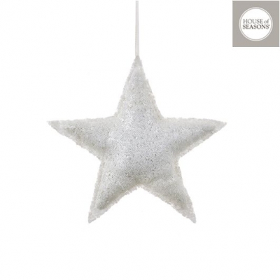 Ornament "Star", l28*h28cm, White, 1 pcs, Decor Christmas, 
