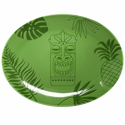 ”Aztek GREEN” Platou  oval, 36 cm, 1 buc, AZTEK, 