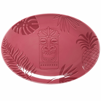 ”Aztek PINK” Platou oval, 32 cm, 1 buc, AZTEK, 