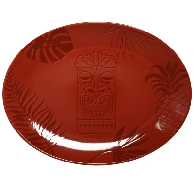 ”Aztek RED” Platou oval , 32 cm, 1 buc, AZTEK, 