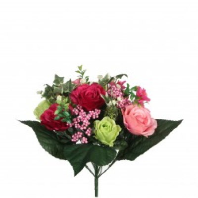 Buchet  ”Rose” Bordeaux , 1 buc, Flori si coronite artificiale, 