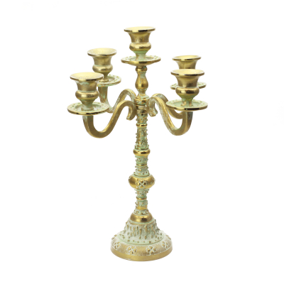 Candelabru din inox cu 5 ramuri "ANTIQUE GOLD"  27*11*38 cm, 1 buc,  Candleholders, 