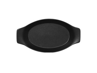 "Chefs fusion"Platou oval cu doua minere t/rezistent 25cm.Black 1buc.