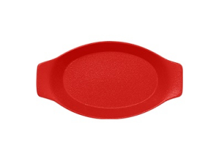 "Chefs fusion"Platou oval cu doua minere t/rezistent 25cm.Red 1buc.