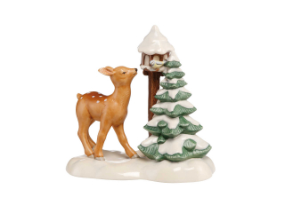 Figurina "Deer at bird house"  20x20 cm, 1 buc