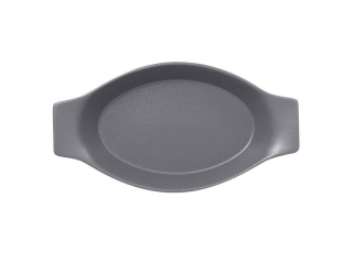 "Chefs fusion"Platou oval cu doua minere t/rezistent 25cm.Gray 1buc.