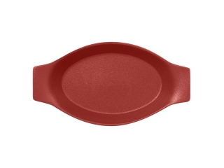 "Chefs fusion"Platou oval cu doua minere t/rezistent 20cm.Dark red 1buc.