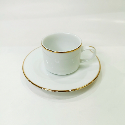 "Gold Line" Cana cafea cu farfurioara c-6,2 cm s-12,5 cm, 100 ml, 1 set., Seturi de căni cu farfurii , căni, 