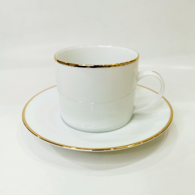 "Gold Line"Cana ceai cu farfurioara c-8,3 cm s-16,2 cm, 260 ml, 1 set., Seturi de căni cu farfurii , căni, 