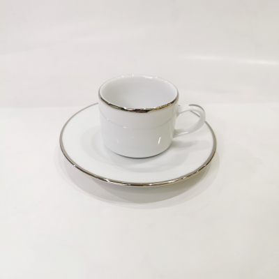 "Silver Line" Cana cafea cu farfurioara c-6,2 cm s-12,5 cm, 100 ml,  1 set., Seturi de căni cu farfurii , căni, 