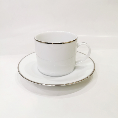 "Silver Line" Cana ceai cu farfurioara c-8,3 cm s-16,2 cm, 260 ml, 1 set., Seturi de căni cu farfurii , căni, 