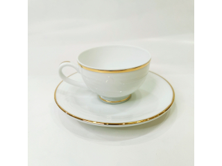 "Simplicity Thick Edge Gold" Cana cafea cu farfurioara c-7,5 cm s-13,6 cm, 2 pcs.