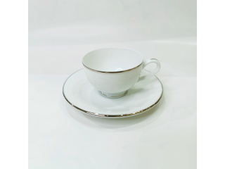 "Simplicity Thick Edge Platinum" Cana cafea cu farfurioara  c-7,5cm s-13,6 cml, 1set.