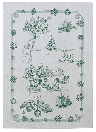 Prosop MOTIV DE IARNA, verde 49*70 cm, 1 buc, Christmas Collection , 