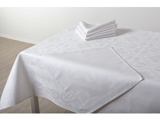 Set fata de masa Saturn 150*150 cm cu 6 servetele 49*49 cm, 7 piese