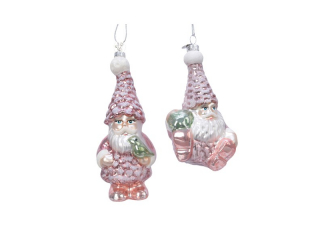 Ornament  Santa  , pink , h15,40 cm, 1pcs