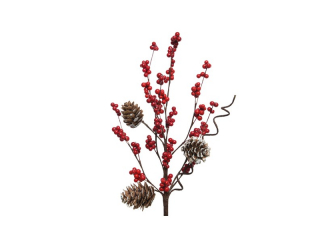 Creanga "Berries", red, h30cm, 1 pcs