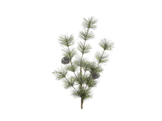 Creanga "Pinecones", green/white, h50cm, 1 pcs