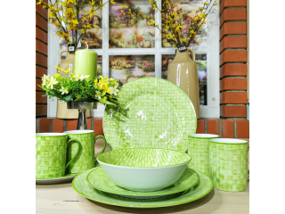 "Hand Painted Green" Set de masa, 25 piese