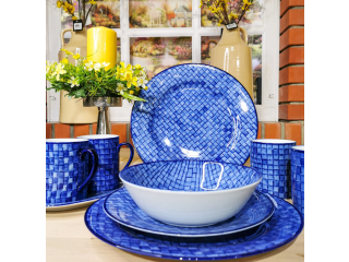 "Hand Painted Blue" Set de masa, 25 piese