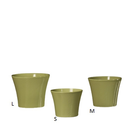 Vaza "Flute" Lt. Green 12 cm, S 1 buc, Vessels, pots, baskets, 