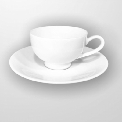 ”White" Cana p/u cafea cu farfurioara, 90ml,  2pcs, Promo , 