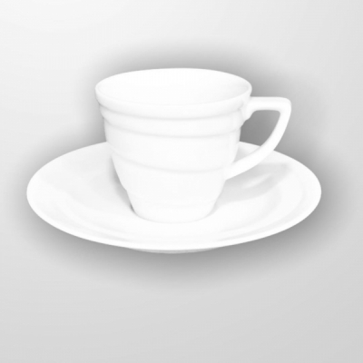"White" Cana p/u ceai cu farfurioara , 150ml. 2 pcs, Promo , 