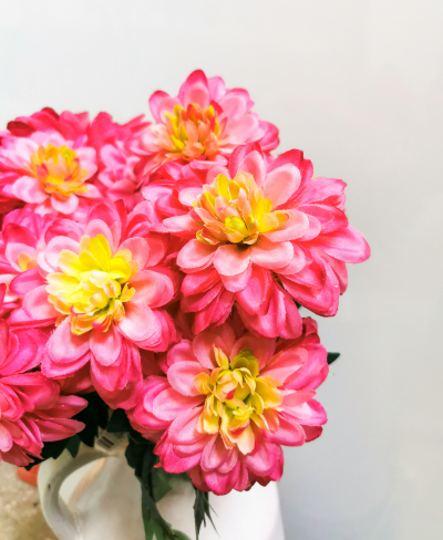 Floare artificiala "Dalia" h45cm, pink,1 buc., Flori artificiale, 