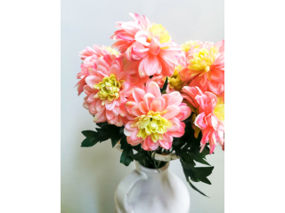 Floare artificiala "Dalia" h45cm,pinkcream,1 buc.