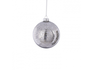 Ornament "Glob", silver antique, d10cm, 1 pcs.