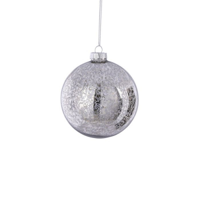  Ornament "Glob", silver antique, d10cm, 1 pcs., Globuri, 