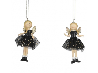  Ornament "Ballerina", black, h10cm,  1buc