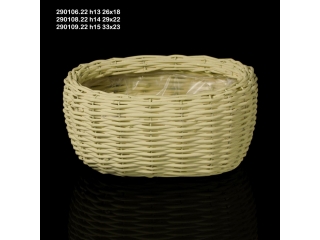 Cos impletit oval H13 26x18 LT.Yellow, 1 buc