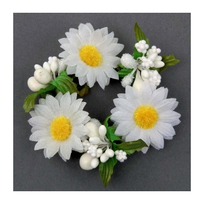 Coronita "Daisy" (S) D8cm, White, 1 buc, Coronite  artificiale, 