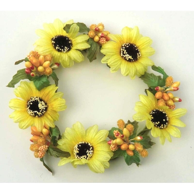 Coronita "Daisy" (L) D11cm, Yellow, 1 buc, Coronite  artificiale, 