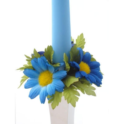 Coronita "Daisy" Blue D10cm, 1 buc, Coronite  artificiale, 