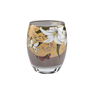 Pahar pt luminare "Lilies grey", 10 cm, 1 buc, Figurine și decor, 