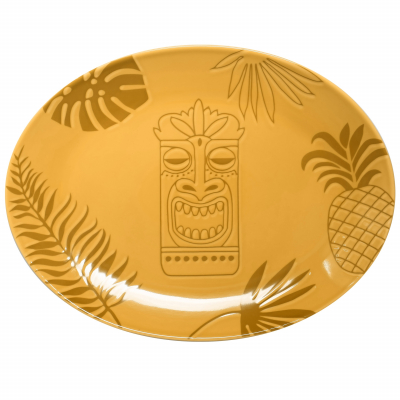 ”Aztek YELLOW” Platou oval, 36 cm, 1 buc, AZTEK, 