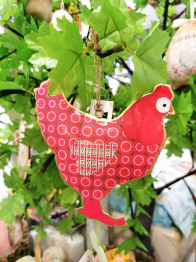  Hens Decor gainusa de agatat, 15*16cm, 1 pcs, Colecția de Paște, 