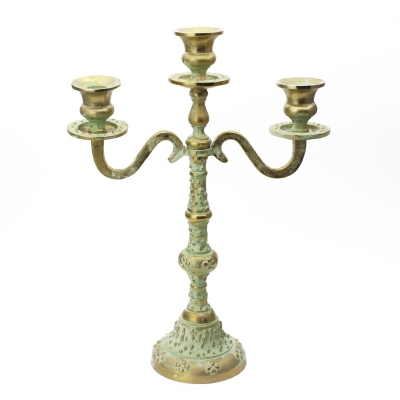 Candelabru din inox cu 3 ramuri "ANTIQUE GOLD", 27*11*37 cm, 1 buc, Sfeșnice și Candelabre, 